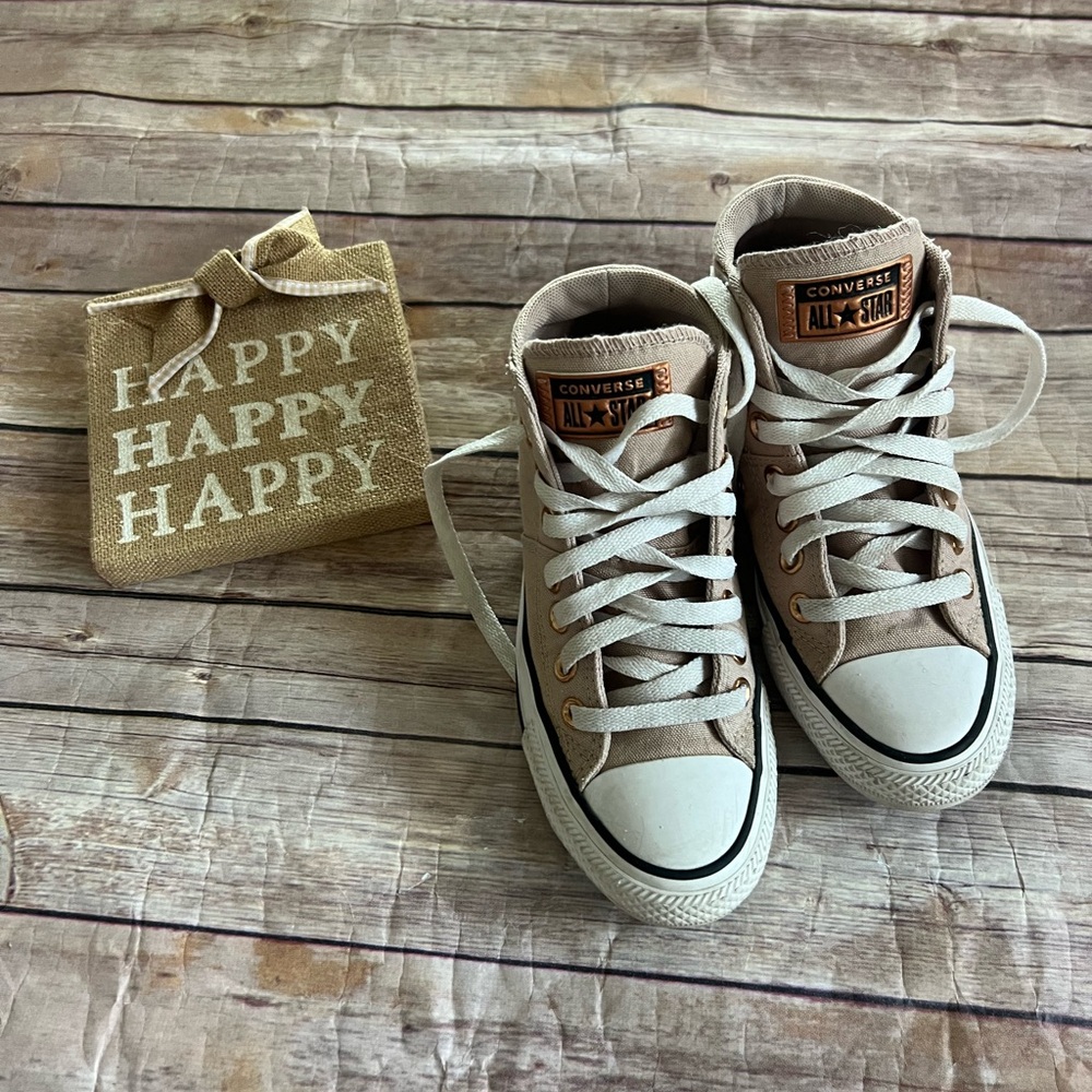 Converse Kids High-Top Sneakers - White, Rose Gold and Dust Pink